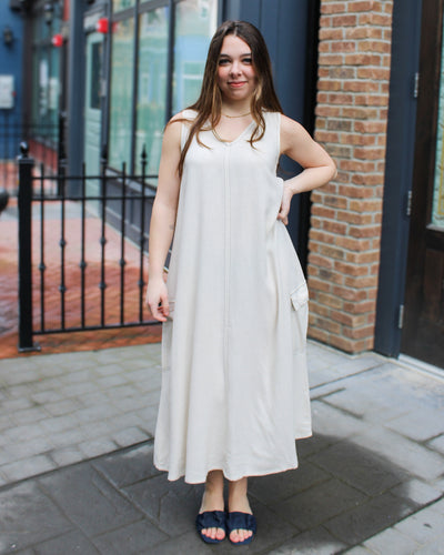 Linen Cargo Maxi Dress