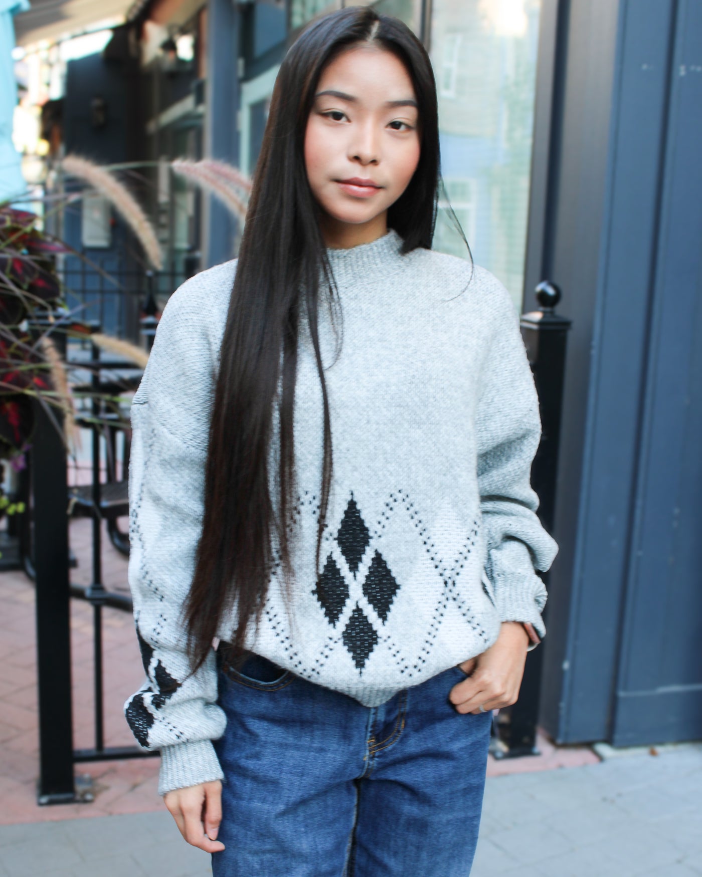Nara Argyle Knit Sweater