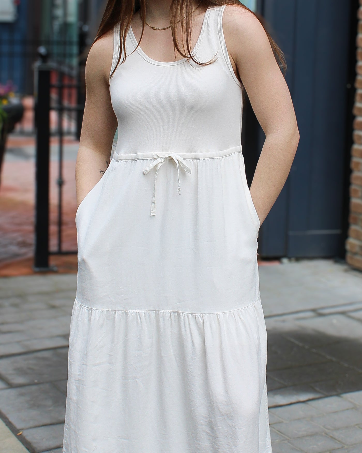 Mixed Media Midi Dress