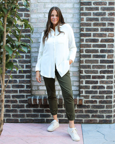 Button Up Tunic Blouse