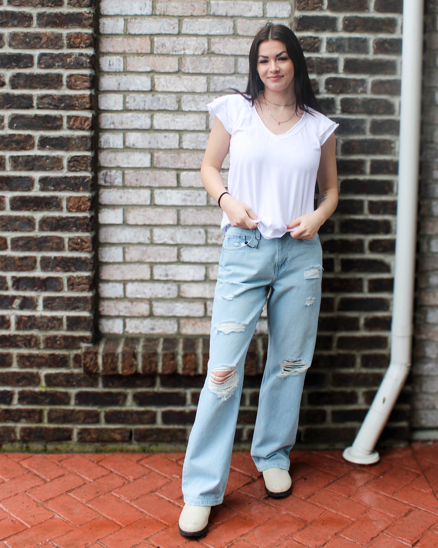 Frilla High Waist Straight Leg Jeans