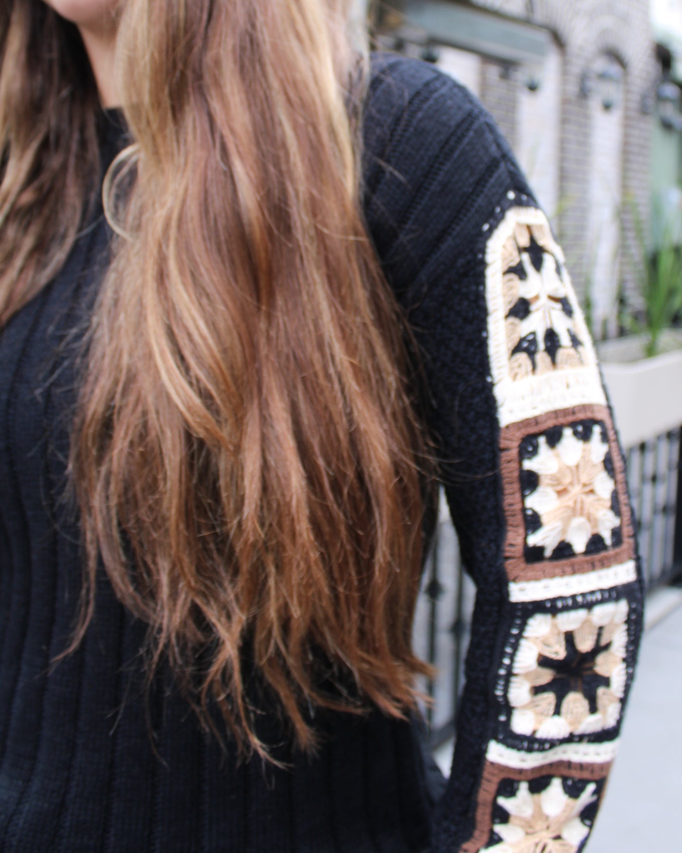 Crochet Sleeve Sweater