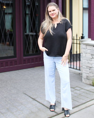 Slit V-Neck Sweater