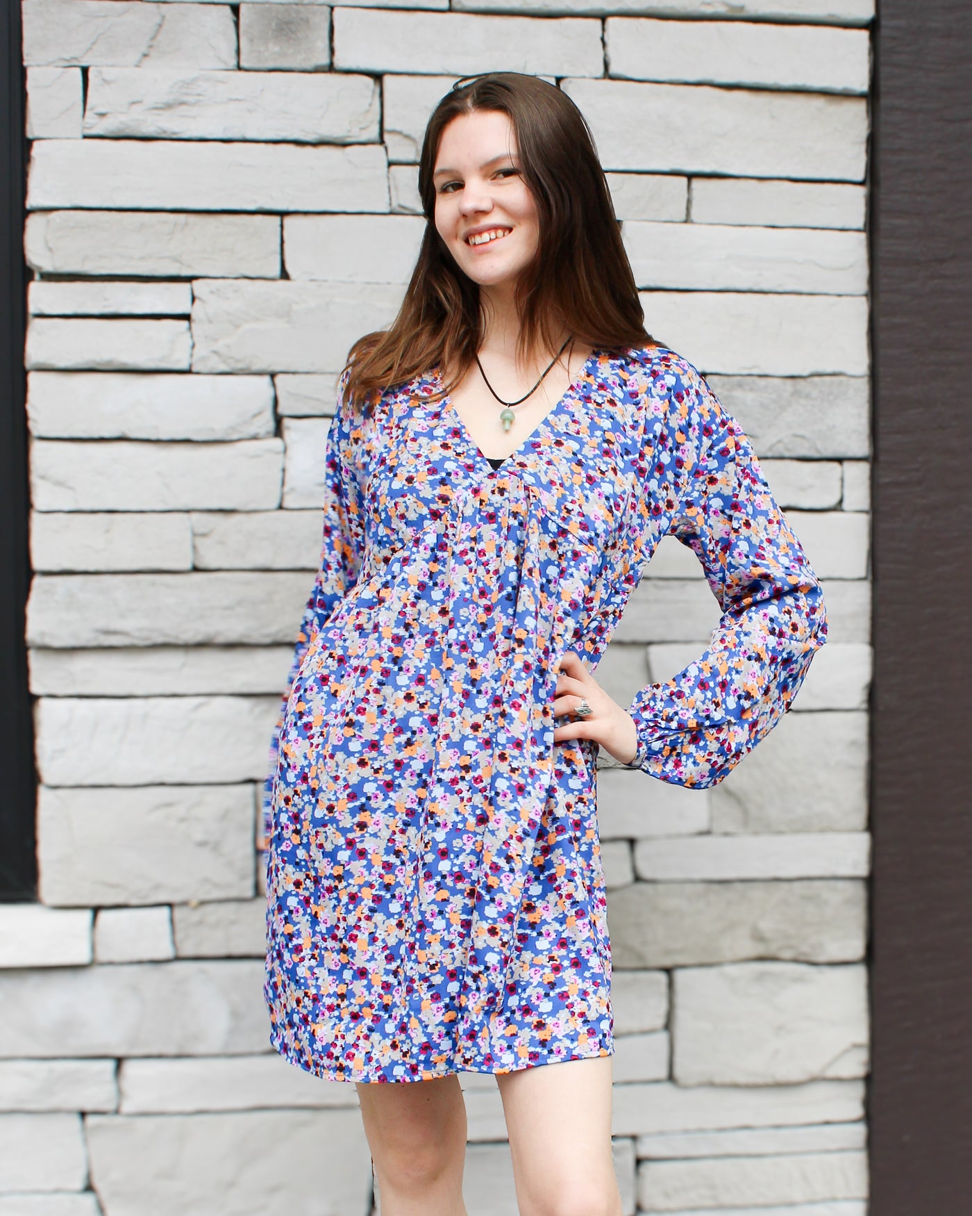 Rue V-neck floral dress