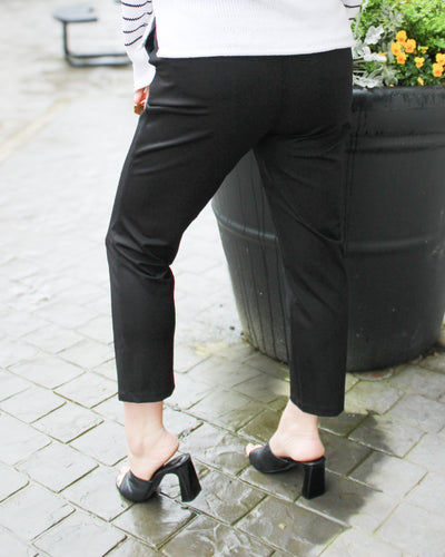 Pull On Compression Knit Ankle Pant