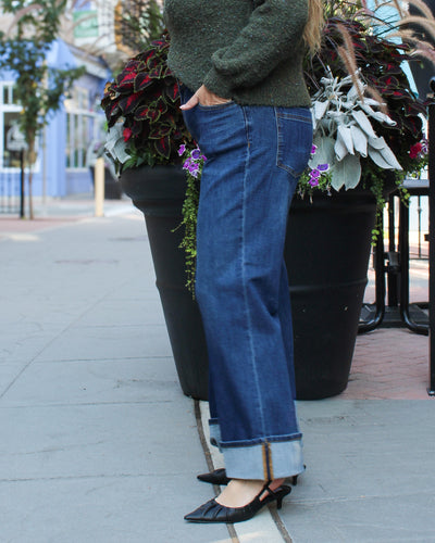 Brooke Palazzo Jeans with Cuff