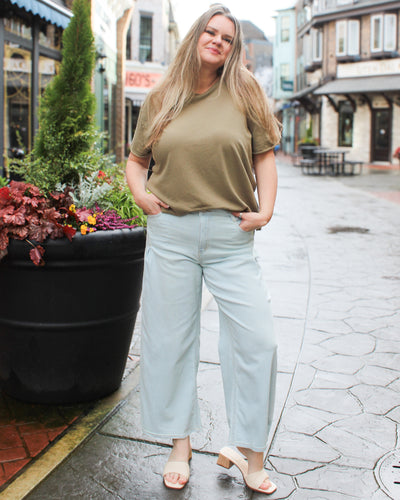 Audrey Pleated Light Denim Pants