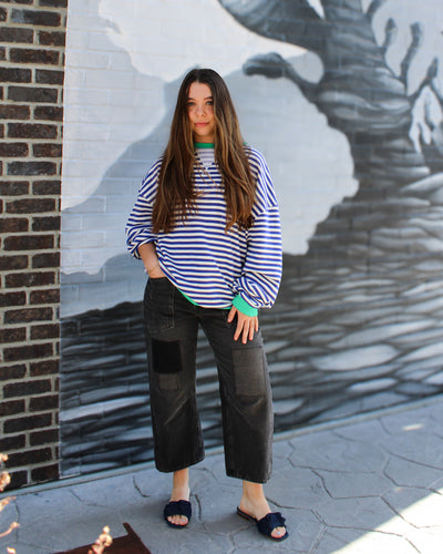 Classic Oversized Striped Crewneck