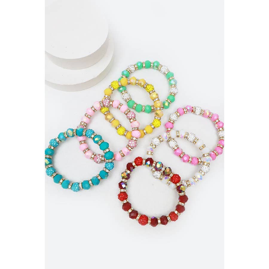 Glass Bead Stretch Bracelet