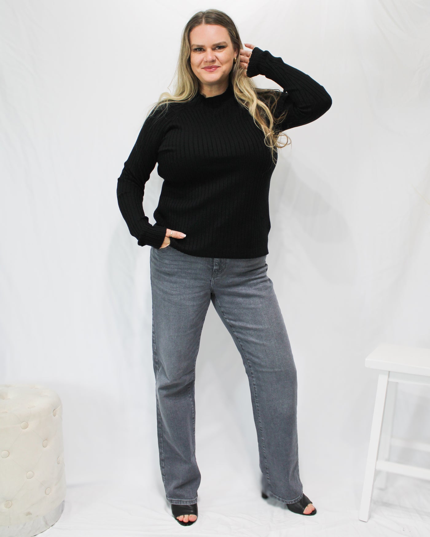 Yolanda Grey Wide Leg Jeans