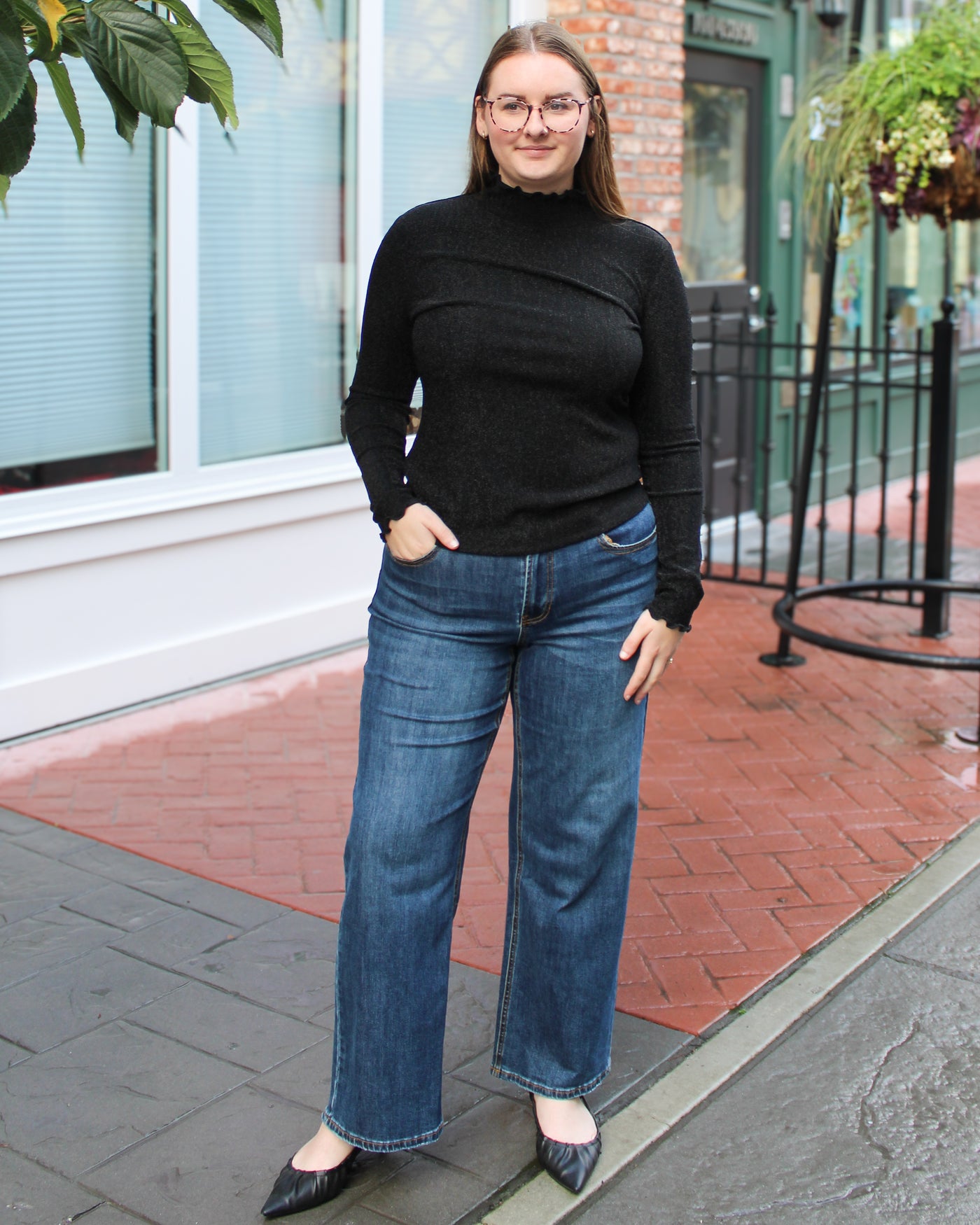 Merrow Edge Mock Neck Top