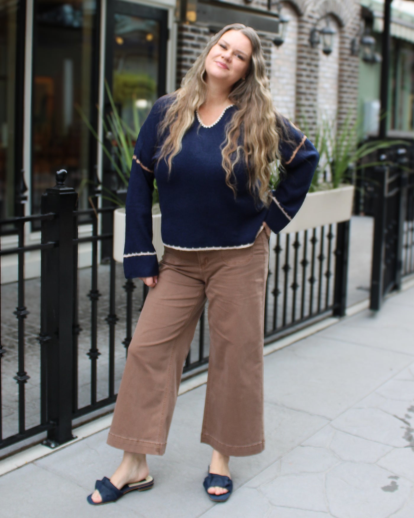 Notched Soutache Sweater