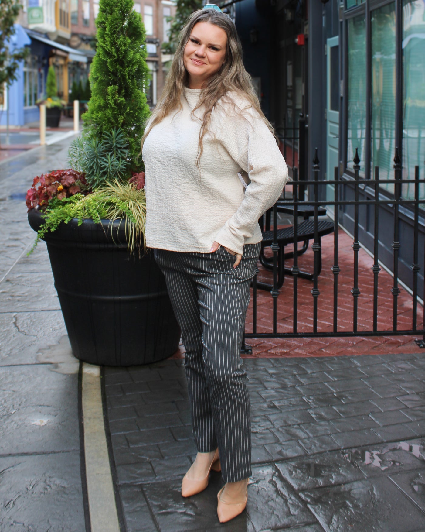 Moonstone Funnel Neck Top