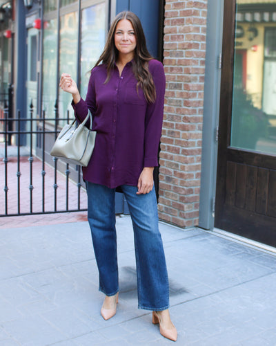 Button Up Tunic Blouse