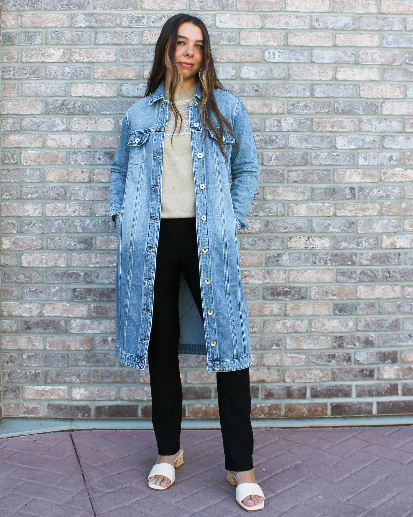 Denim Duster with Pockets