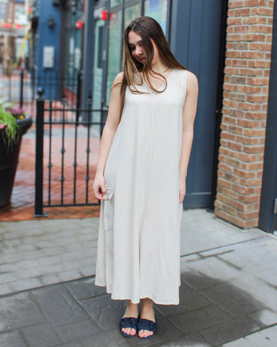 Linen Cargo Maxi Dress