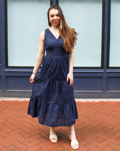 Long Eyelet Lined Dress