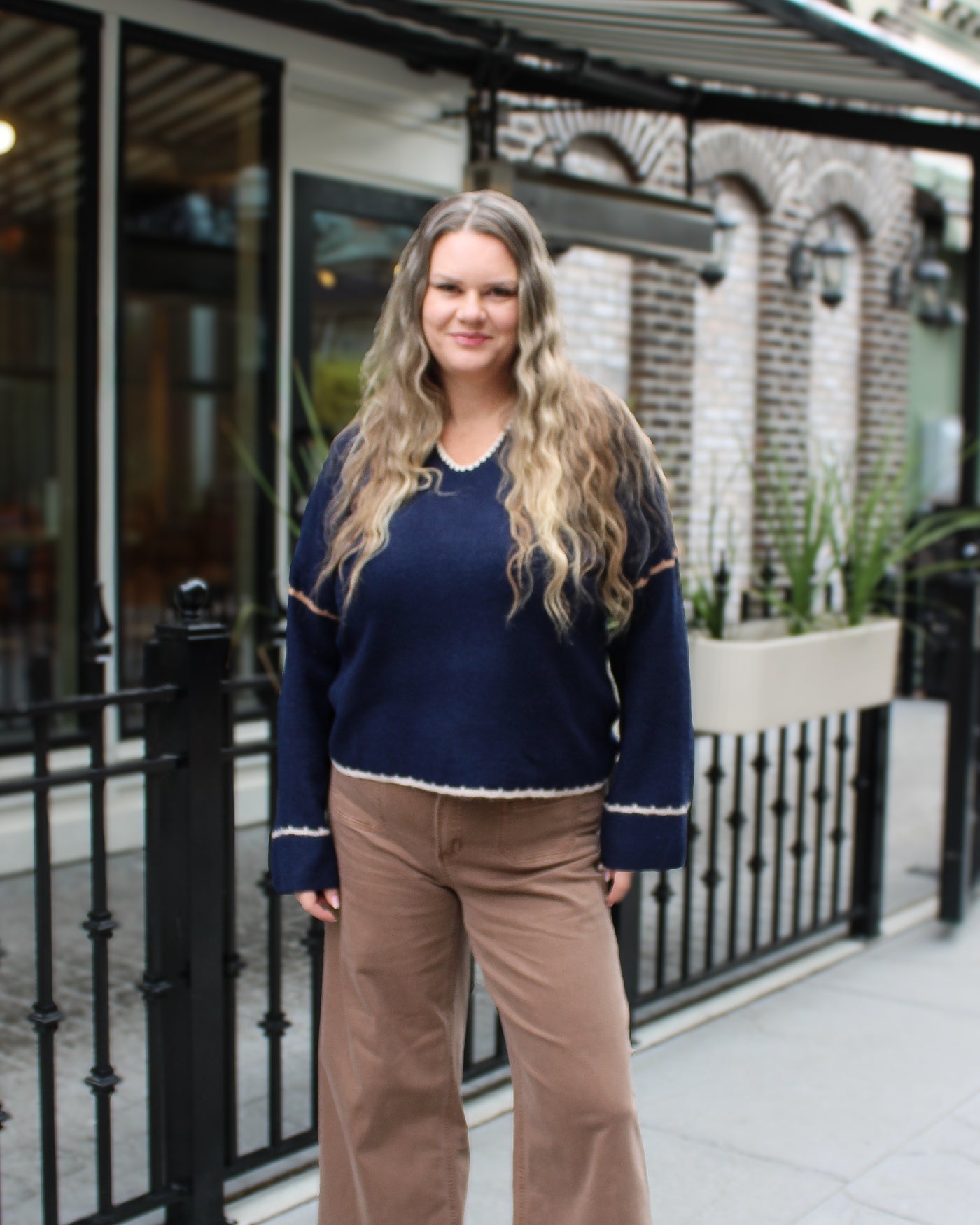 Notched Soutache Sweater