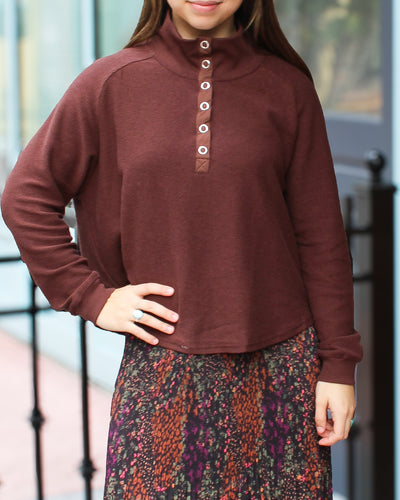 Ribbed Combo Henley Top