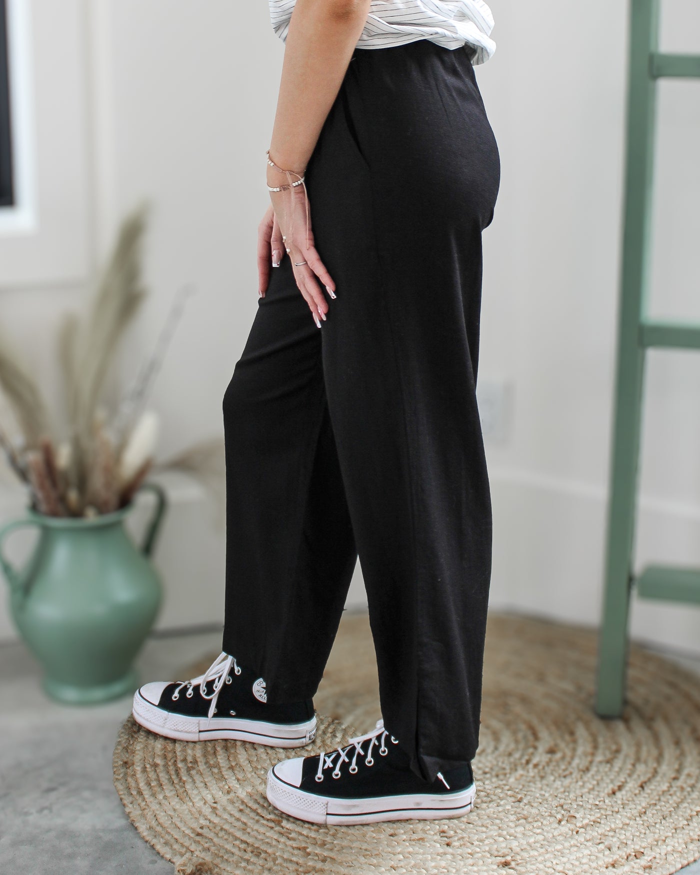 Pull On Button Hem Pant