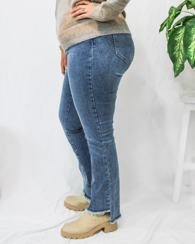Asymmetrical Hem Bootcut Pant