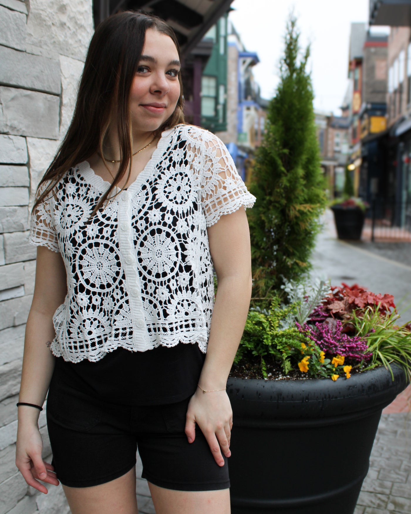 Crochet Short Sleeve Cardigan