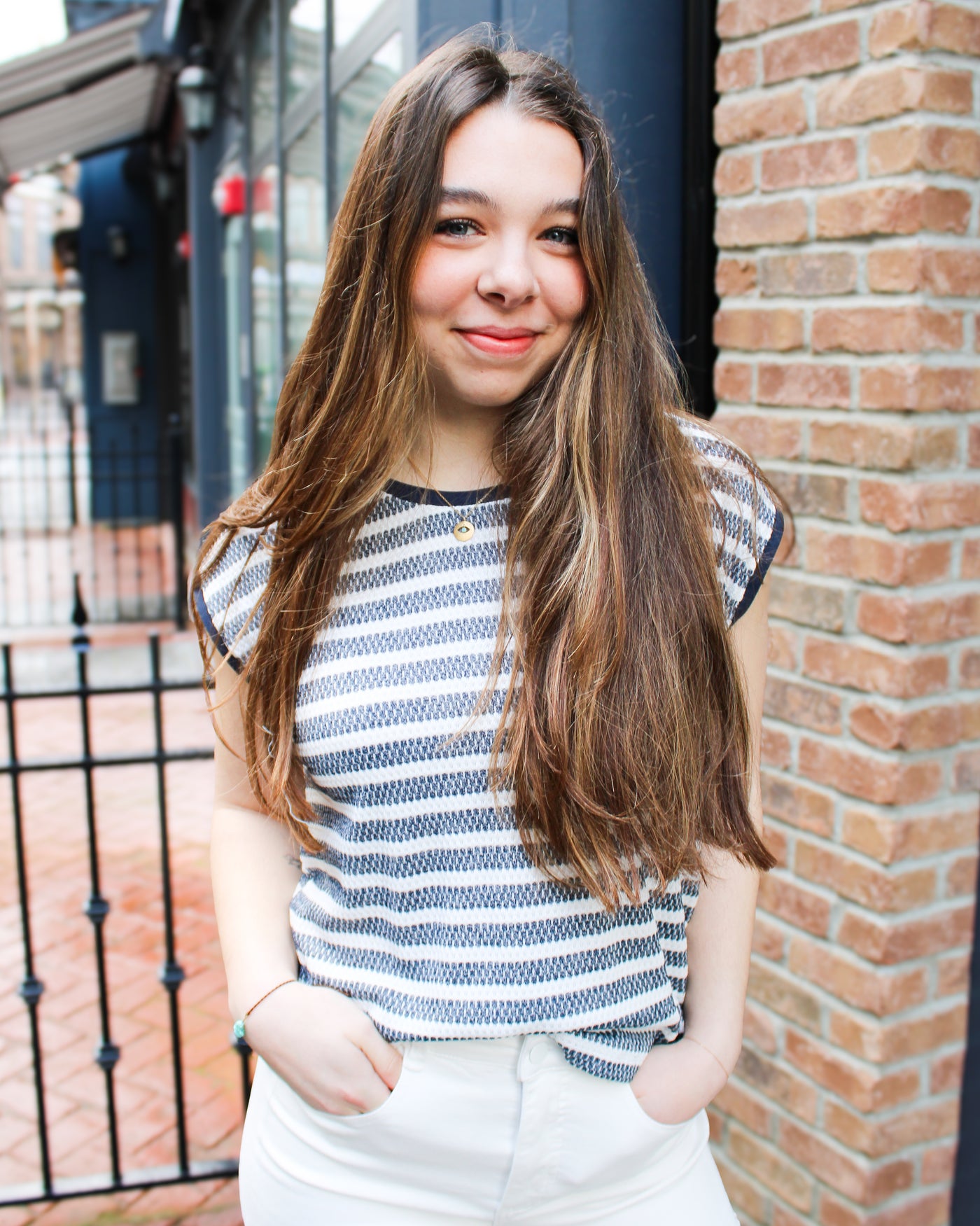 Honeycomb Soft Knit Top with Back Buttons