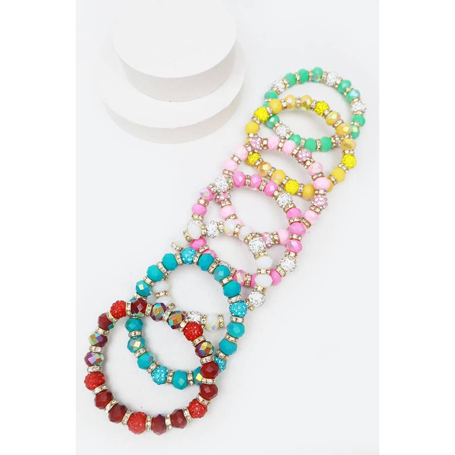 Glass Bead Stretch Bracelet