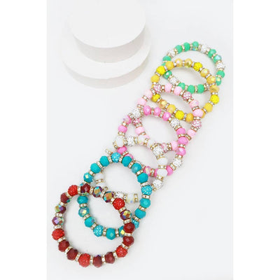 Glass Bead Stretch Bracelet