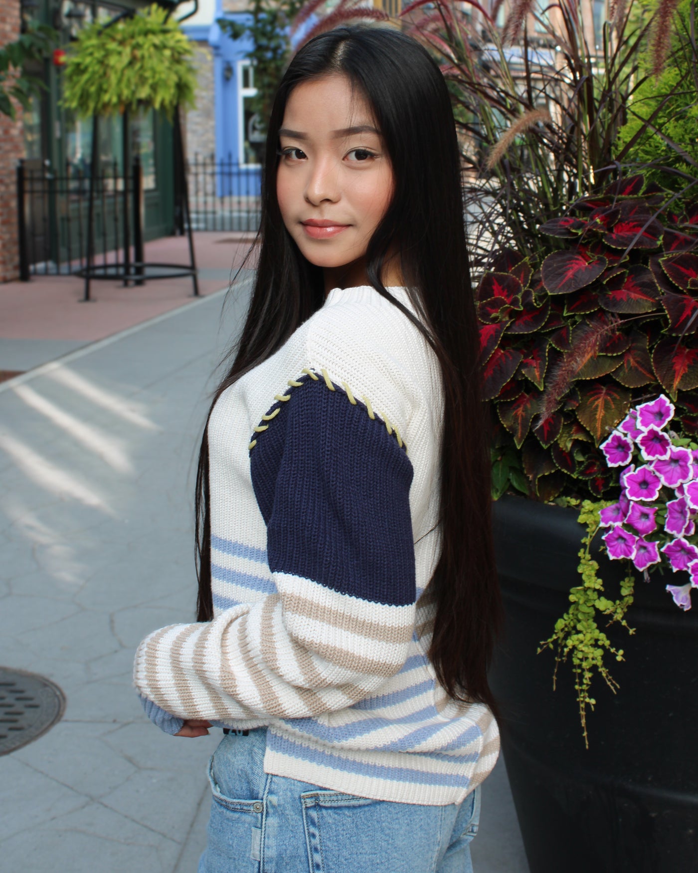 Contrast Stitch Sweater