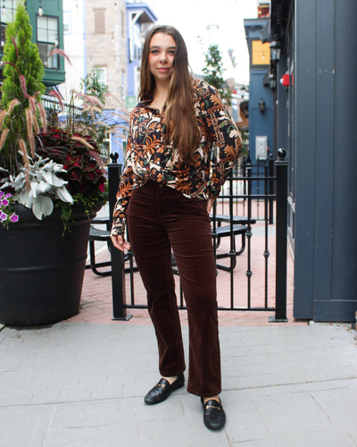 Twist Front Button Up Blouse