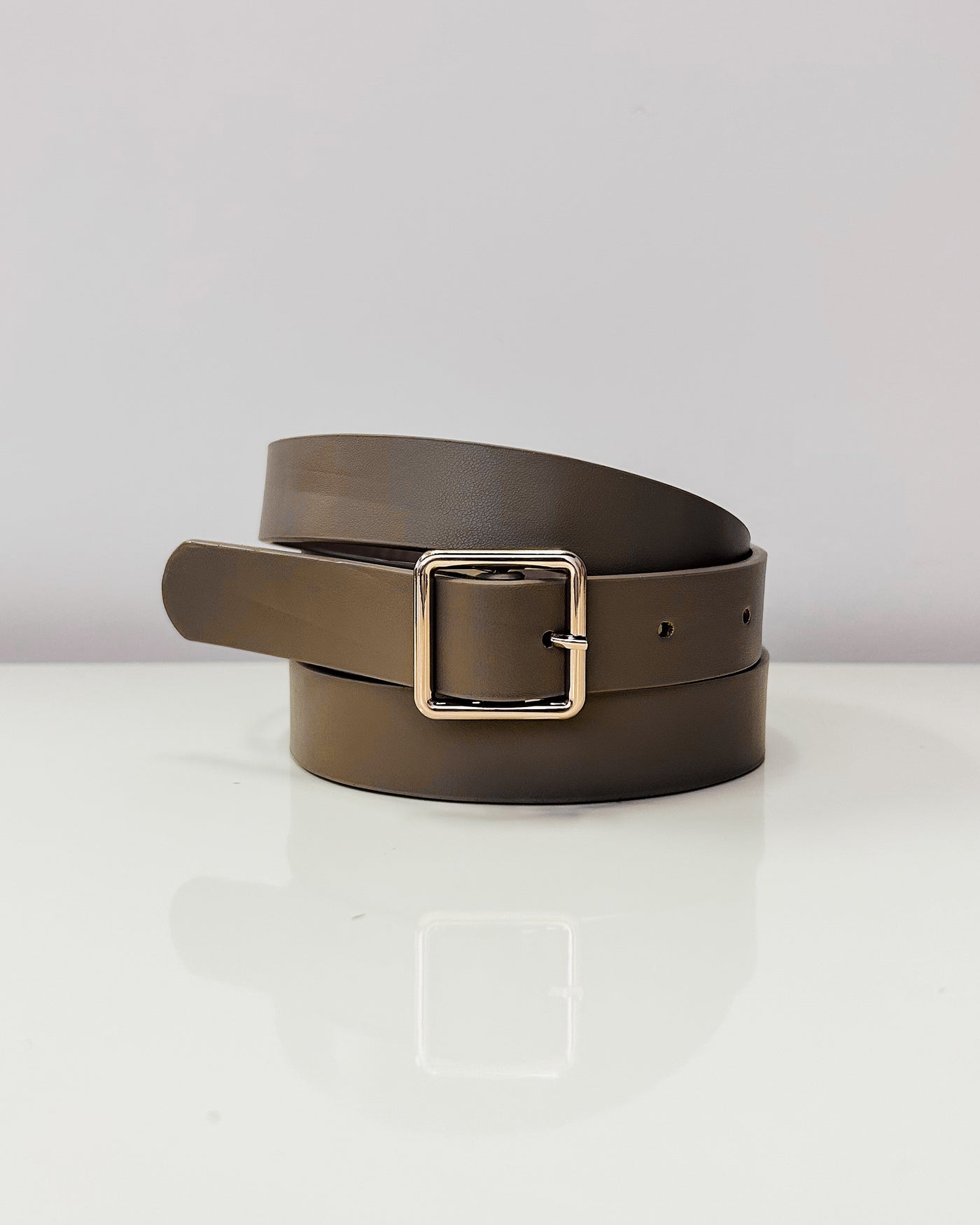 Belt w/ Gold Square Buckle