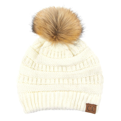 CC Tan Pom Beanie