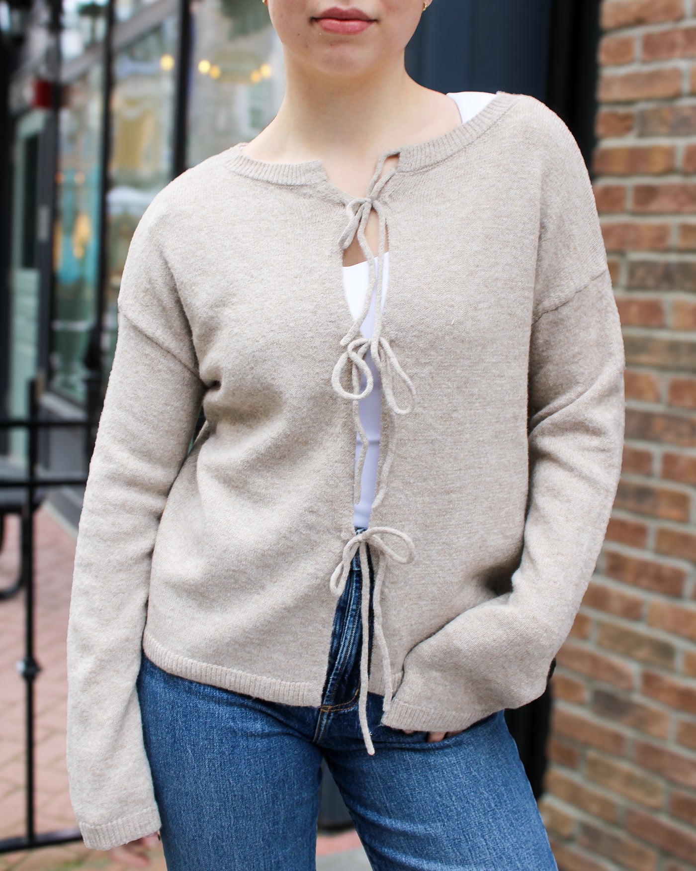 Reversible Tie Knit Sweater