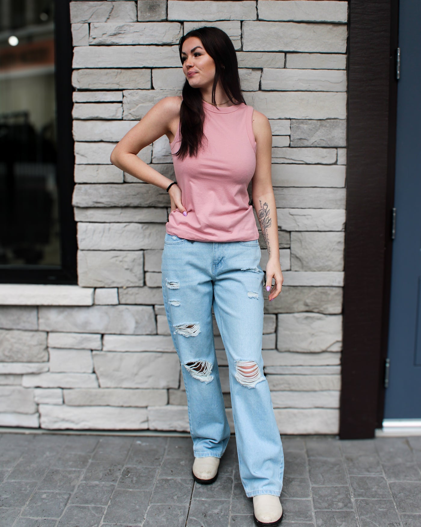 Frilla High Waist Straight Leg Jeans