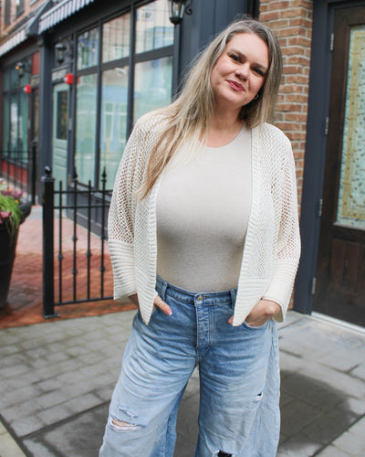 Bell Sleeve Open Stitch Cardigan