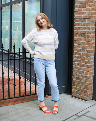 Scoop Neck Stripe Sweater