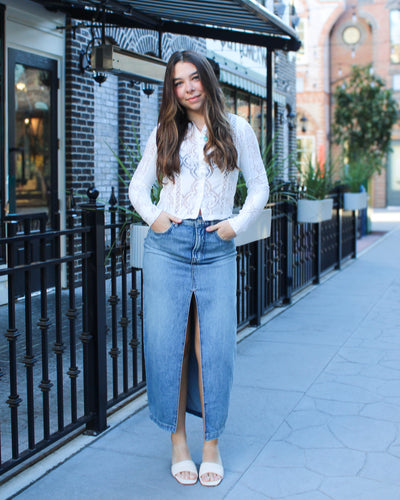 Nothing Better Denim Maxi Skirt