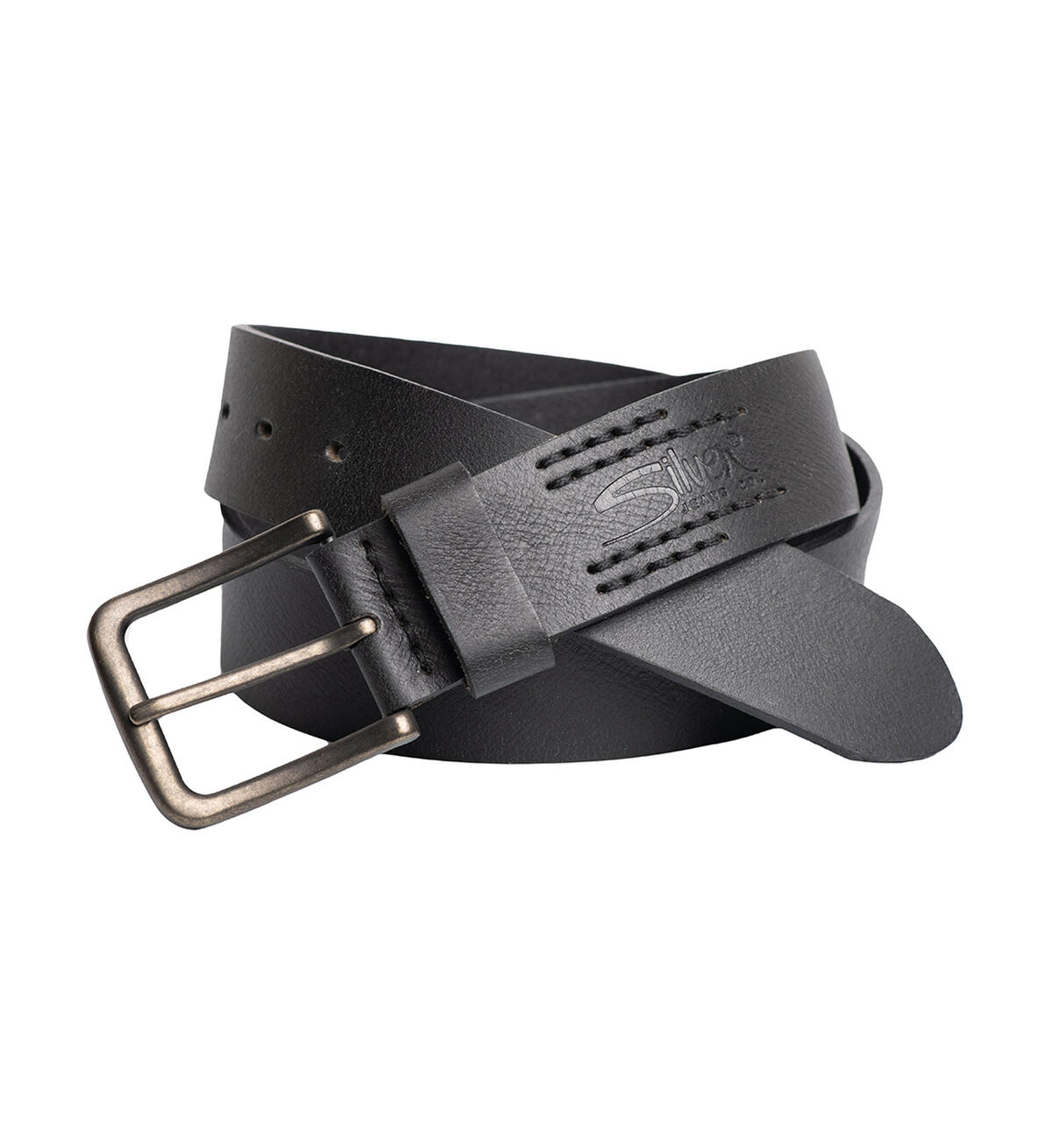 Men’s Genuine Leather Belt with Stitch Detail
