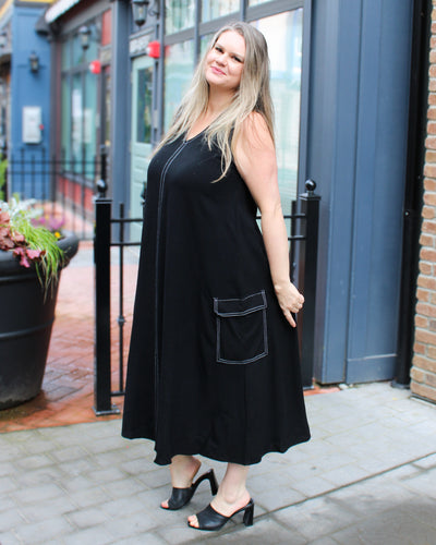 Linen Cargo Maxi Dress