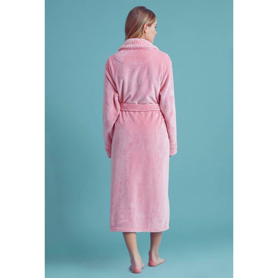 Plush Shawl Collar Bath Robe