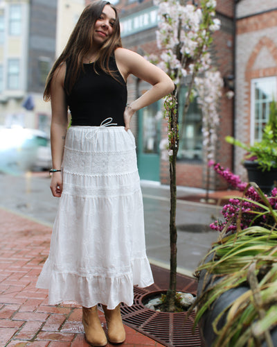 Averill Pull On Tiered Maxi Skirt