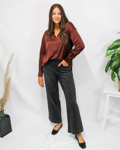 Audrey Pull On Wide Leg Jeans