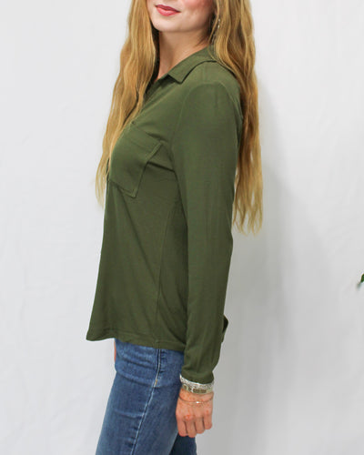 Soft Knit Button Down
