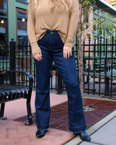 Bootcut Jeans with Contrast Cuff