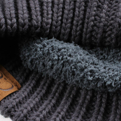 Fleece Lined CC Cable Knit Beanie