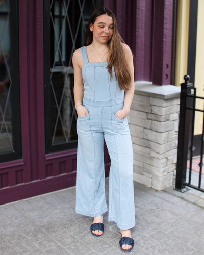 Blue Thread Denim Jumpsuit