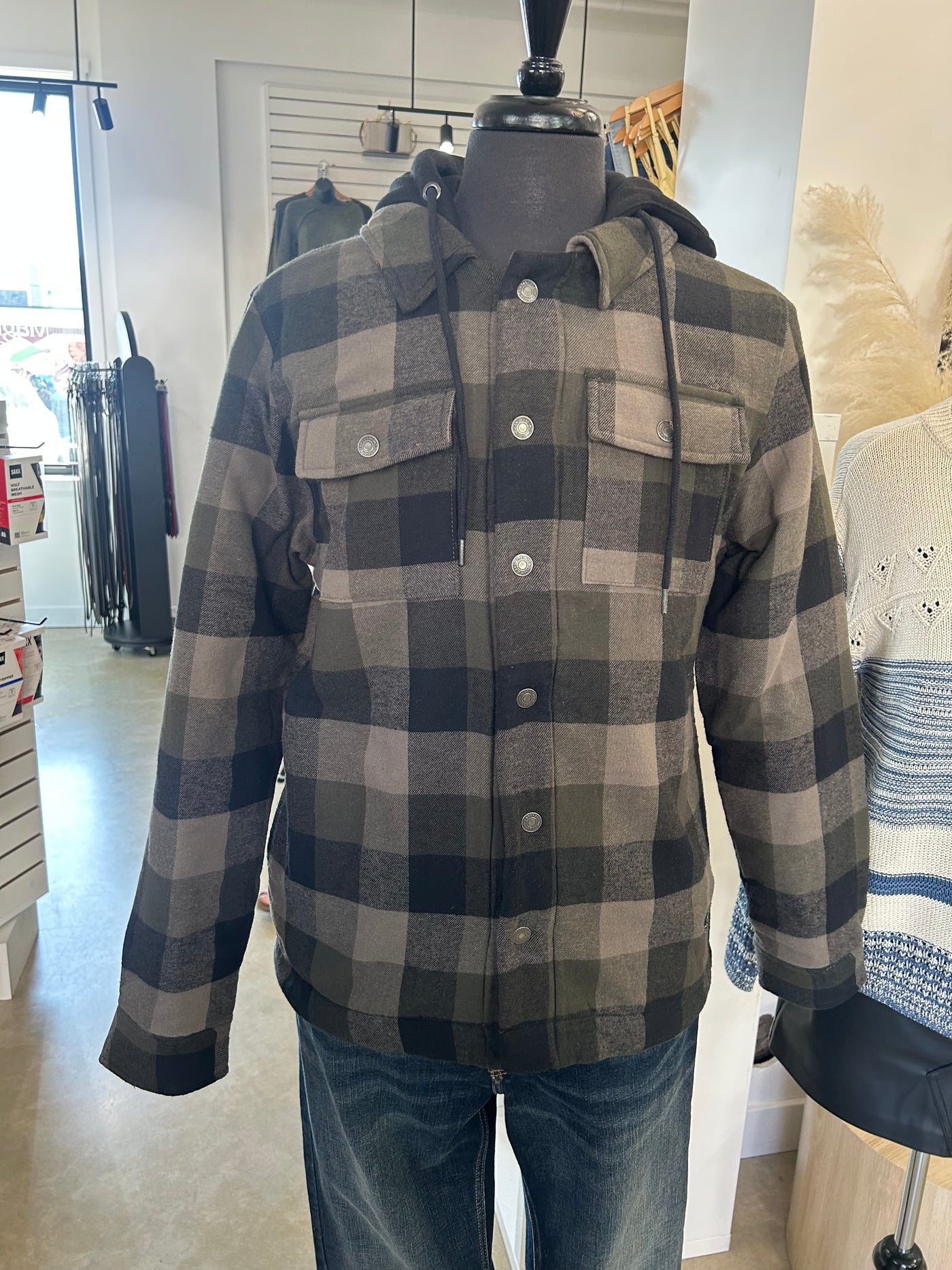 Mens Plush-Lined Hooded Jacket
