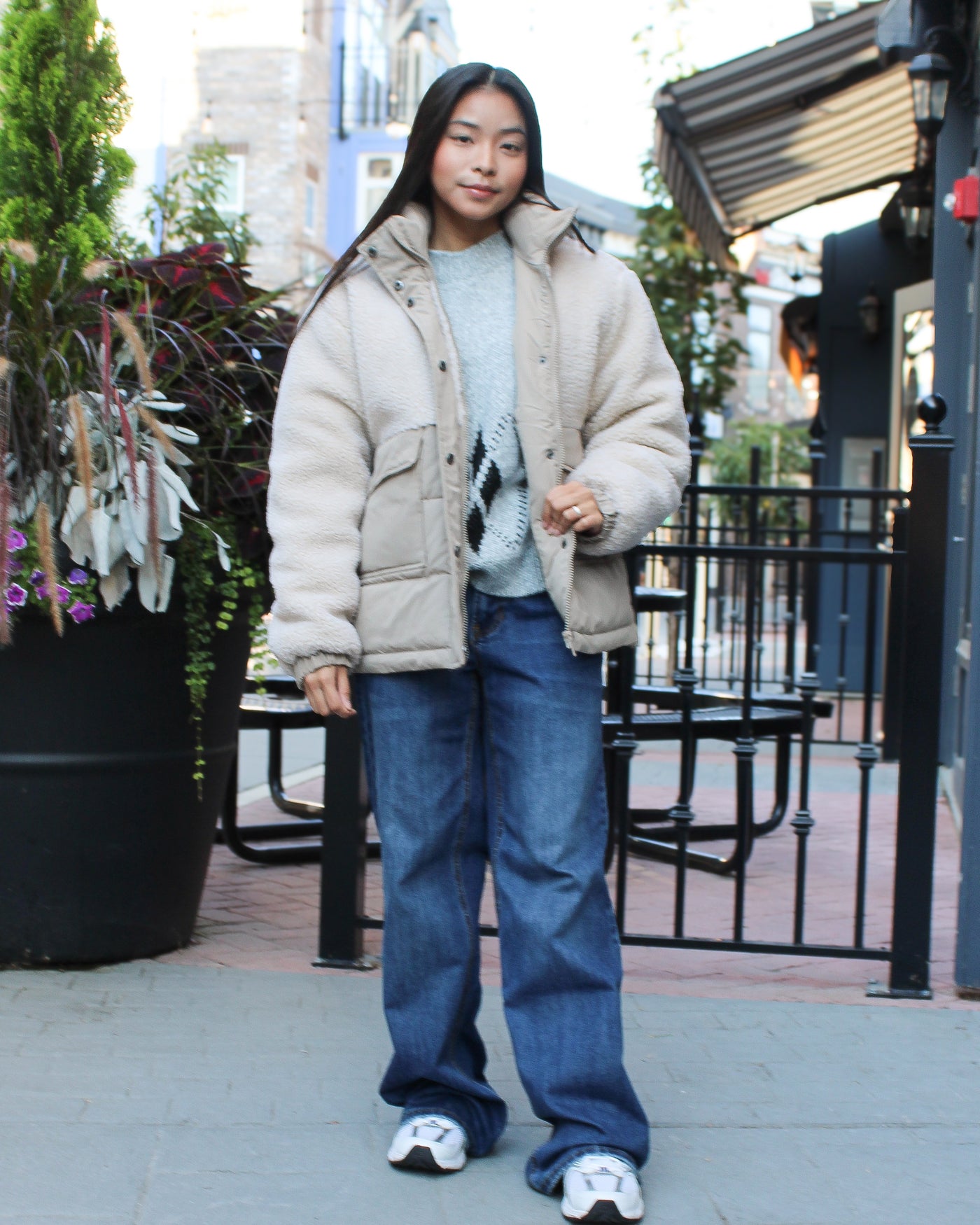 Cherry Mix Puffer Sherpa Coat