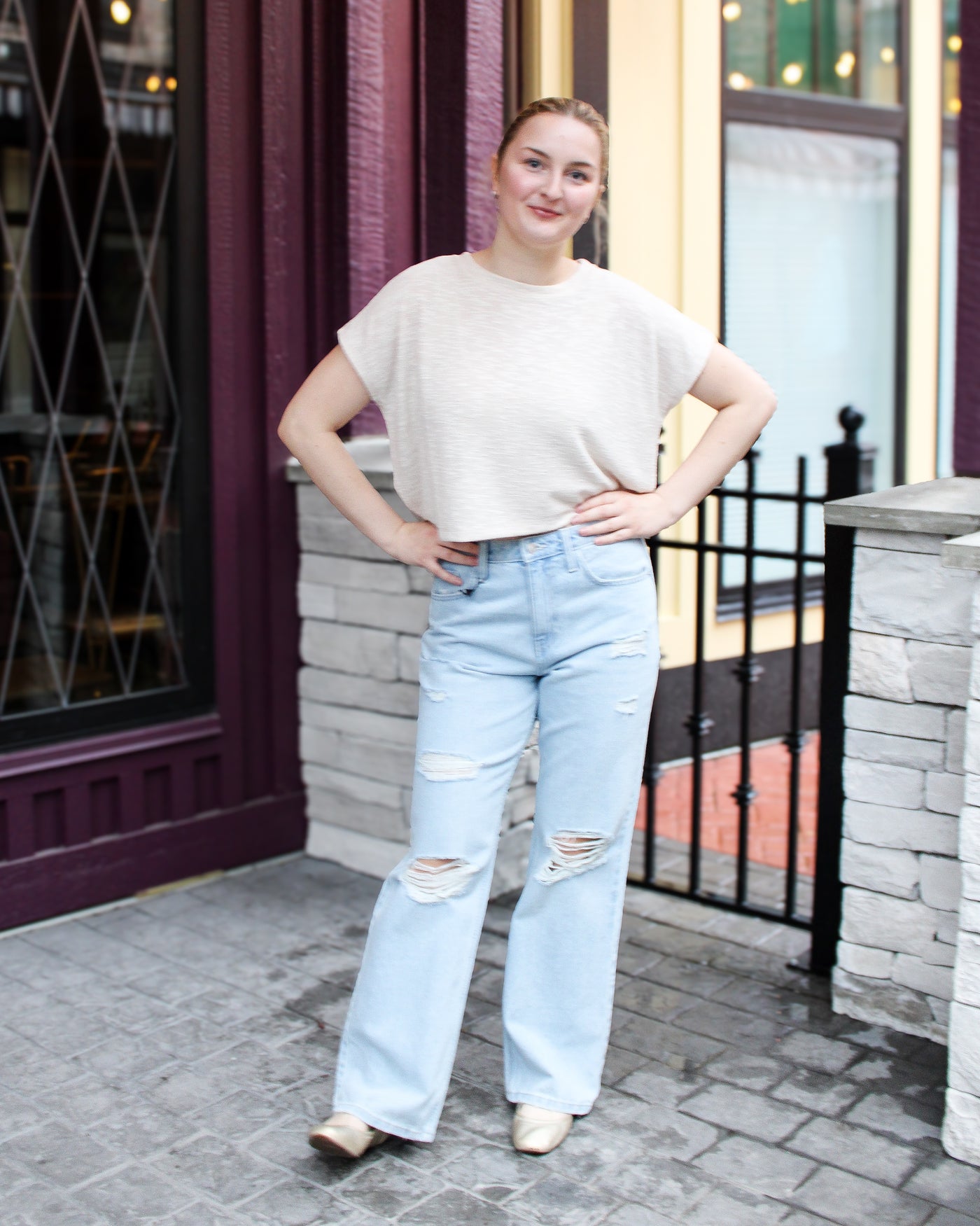 Kaia Cropped Slub Tee